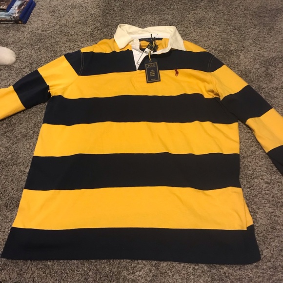 ralph lauren yellow long sleeve polo